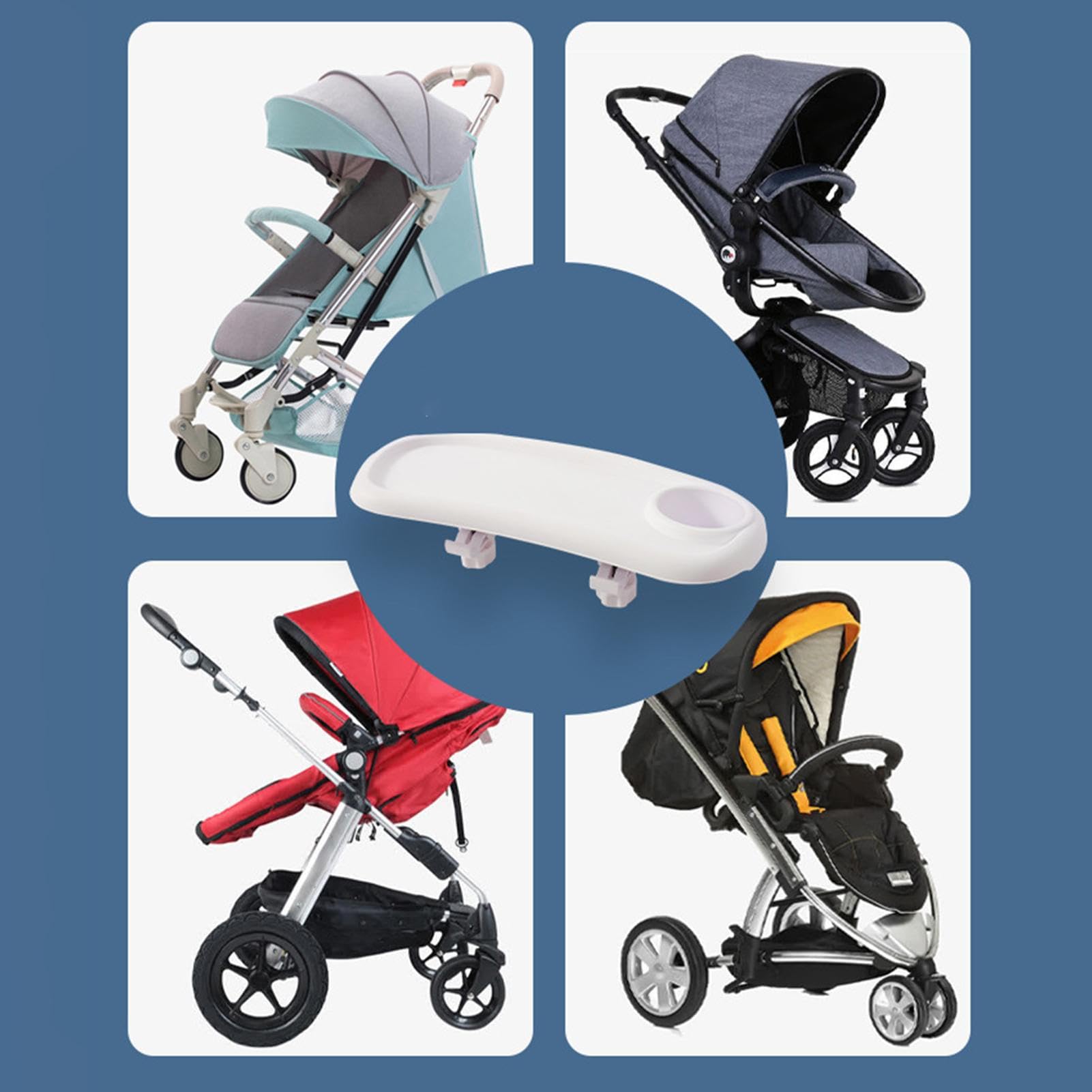 Vassoio Universale Per Passeggino Con Portabicchiere Isolato – Telaio Rigido, Cinghie Antiscivolo, Lavabile, Compatibile Con Graco Chicco Uppababy