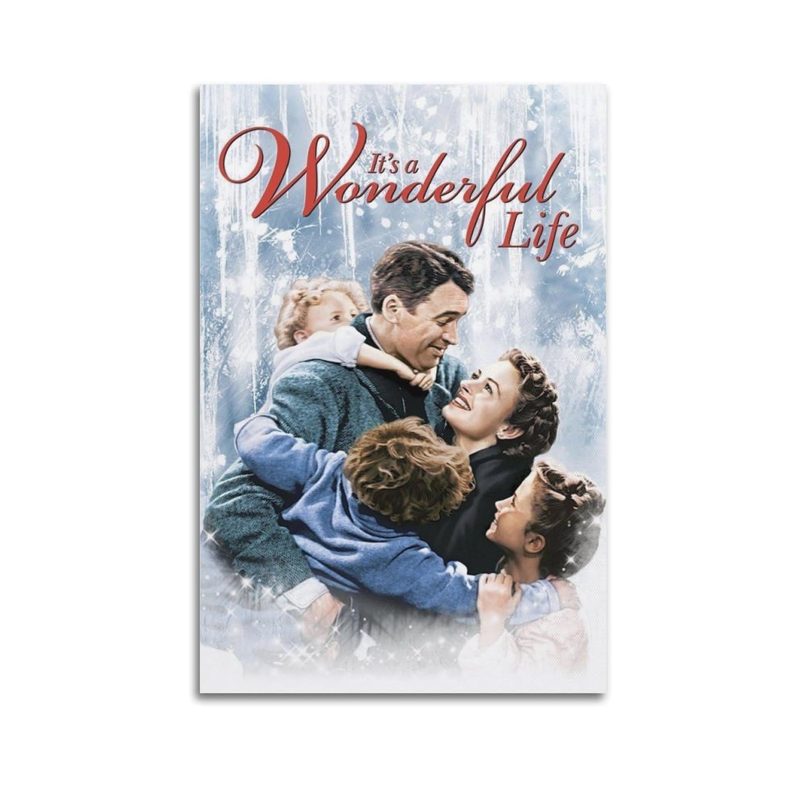 Ksoxdaitip Unframe-Style It's A Wonderful Life Movie Poster Poster Decorative Painting Canvas Wall Posters And Art Picture Print Modern Family Bedroom Decor Posters 12X18inch(30X45cm)