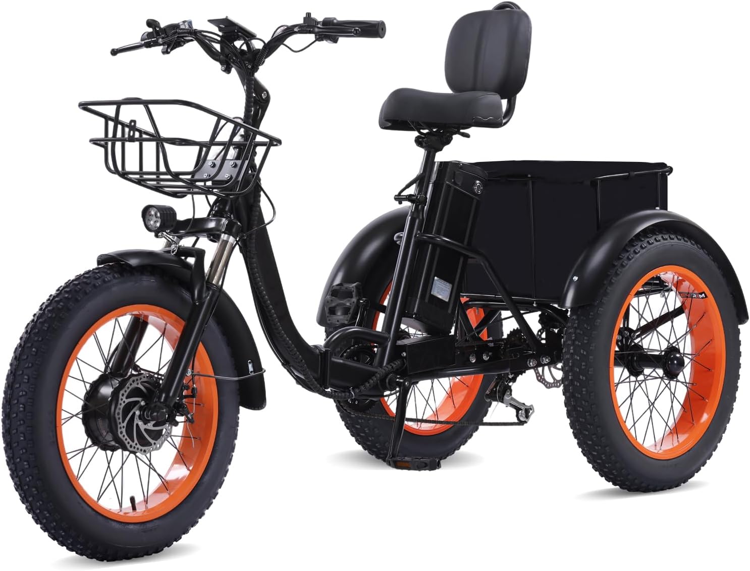 Electric Tricycle for Adults, Peak 750W, Electric Trike, 20"x4.0" Folding Fat Tire 3 Wheel Electric Trike, Max 20MPH,with Large Basket and 48V15Ah Removable Battery