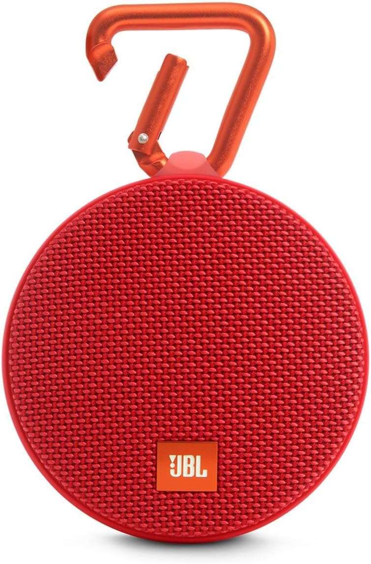 JBL Clip 2 Waterproof Portable Bluetooth Speaker (Red)