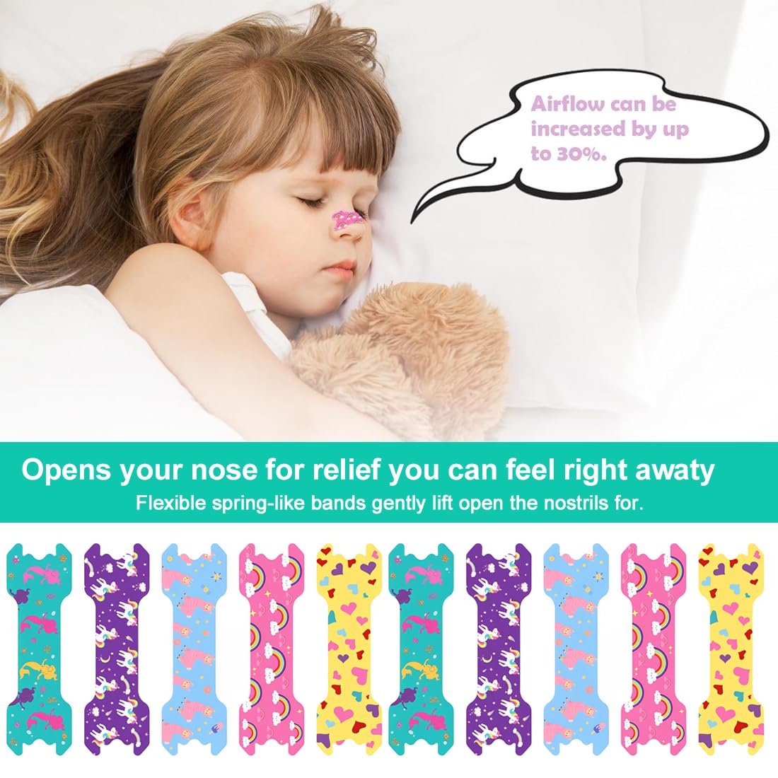 20 Piezas Nasal Strips para niños, 55 * 17