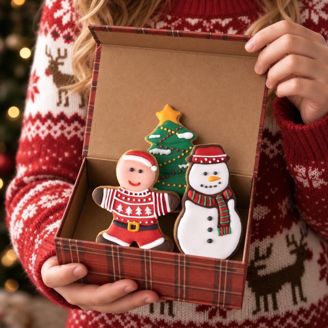 Christmas Cookie Cutters Set, HUINF 11Pcs Cookie Cutters Variety Pack - Gingerbread Men, Christmas Tree, Snowflake, House, Candy Cane, Santa Face, Reindeer and More for Christmas Winter Holiday