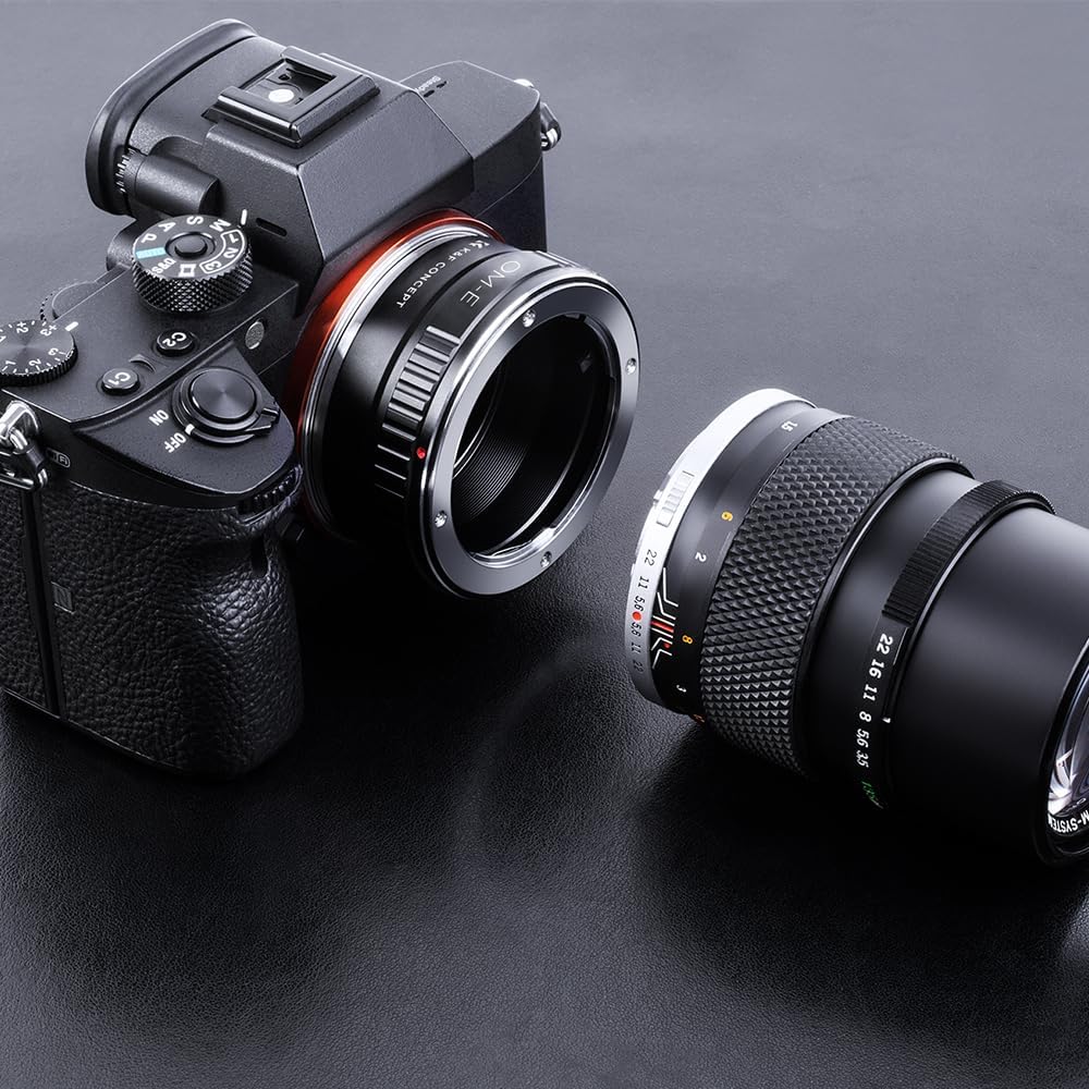 K&F Concept Lens Mount Adapter for Olympus OM Lens to NEX (E-Mount) Camera Compatible with Sony NEX-3, NEX-3N, NEX-5, NEX-5R, NEX-6, NEX-7 Cameras