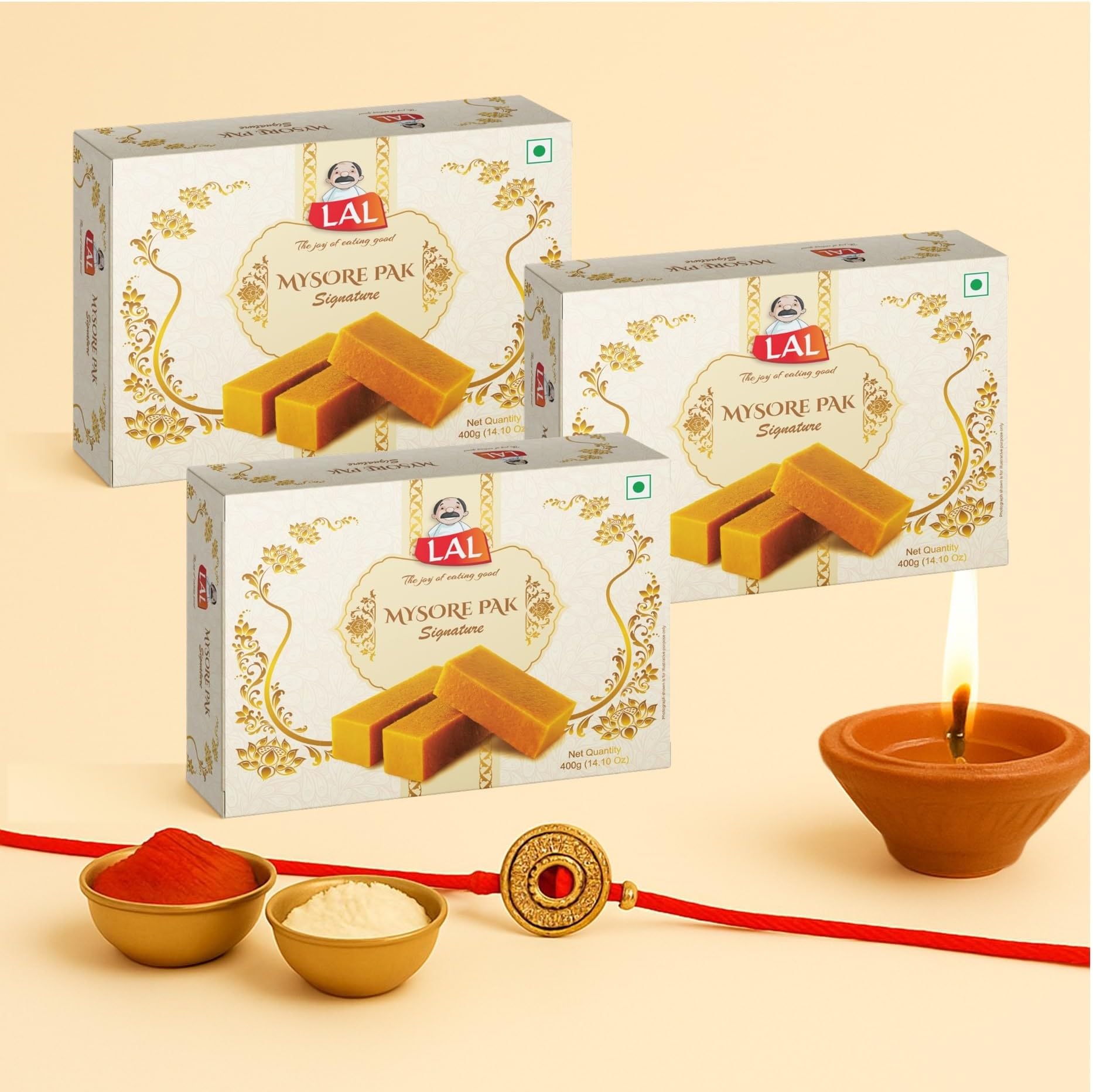 Lal Sweets Mysore Pak Signature | Made with Special Cow Desi Ghee | Melts in the Mouth | Healthy and Delicious Sweets | Traditional Taste of Mysuru | Indian Mithai
