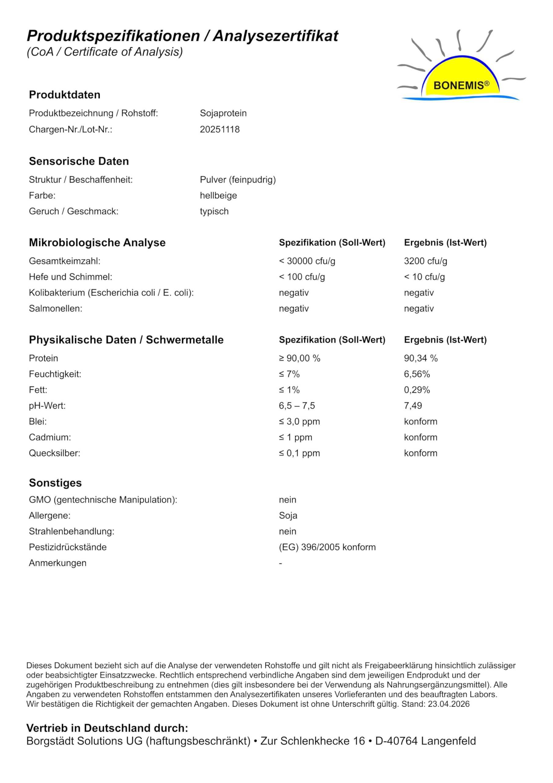Sojaprotein (90% Eiweiß, 18 Aminosäuren, vegane Premiumqualität), 3x 1 kg im Beutel, ohne Zusatzstoffe