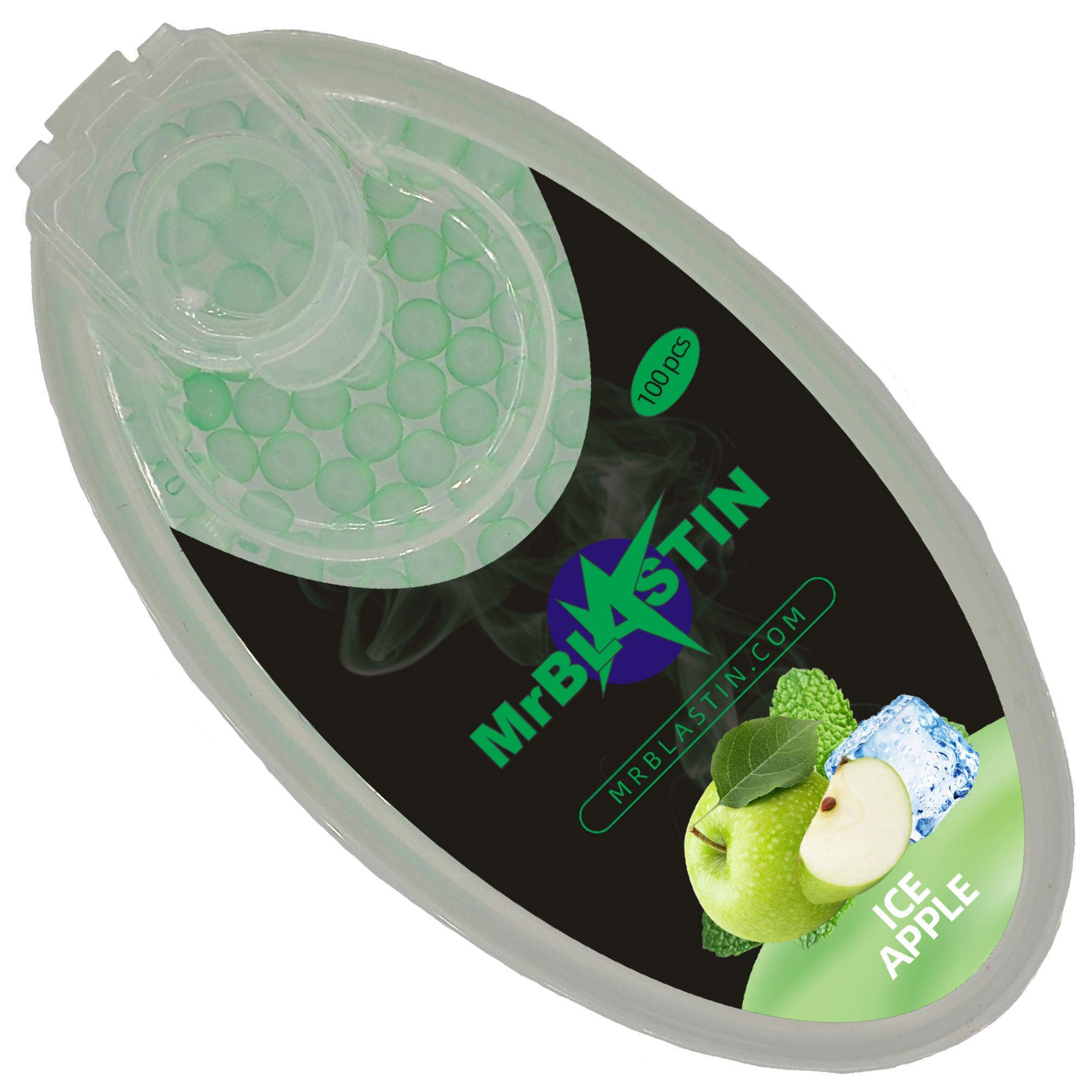MrBlastin100 Ice Apple Crushballs for Filter Insertion, 16 Flavours to Choose Available, Menthol Mint Crush Balls, Flavoured Capsules. Click on Inserts Beads (Ice Apple)