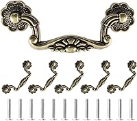 Vista 10 de Uenhoy 6 tiradores vintage de 3 pulgadas, tiradores de cajón de bronce antiguo (espacio de agujeros de 3 pulgadas, 4 pulgadas de longitud total)