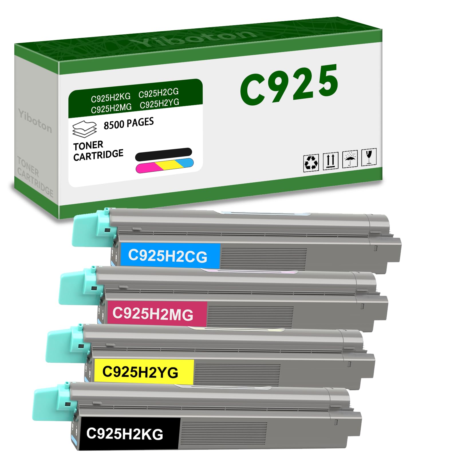 High Yield C925 X925 C925H2KG/2CG/2MG/2YG Toner Cartridge | Compatible for C925 C925DE X925 X925DE Printer Black Cyan Magenta Yellow