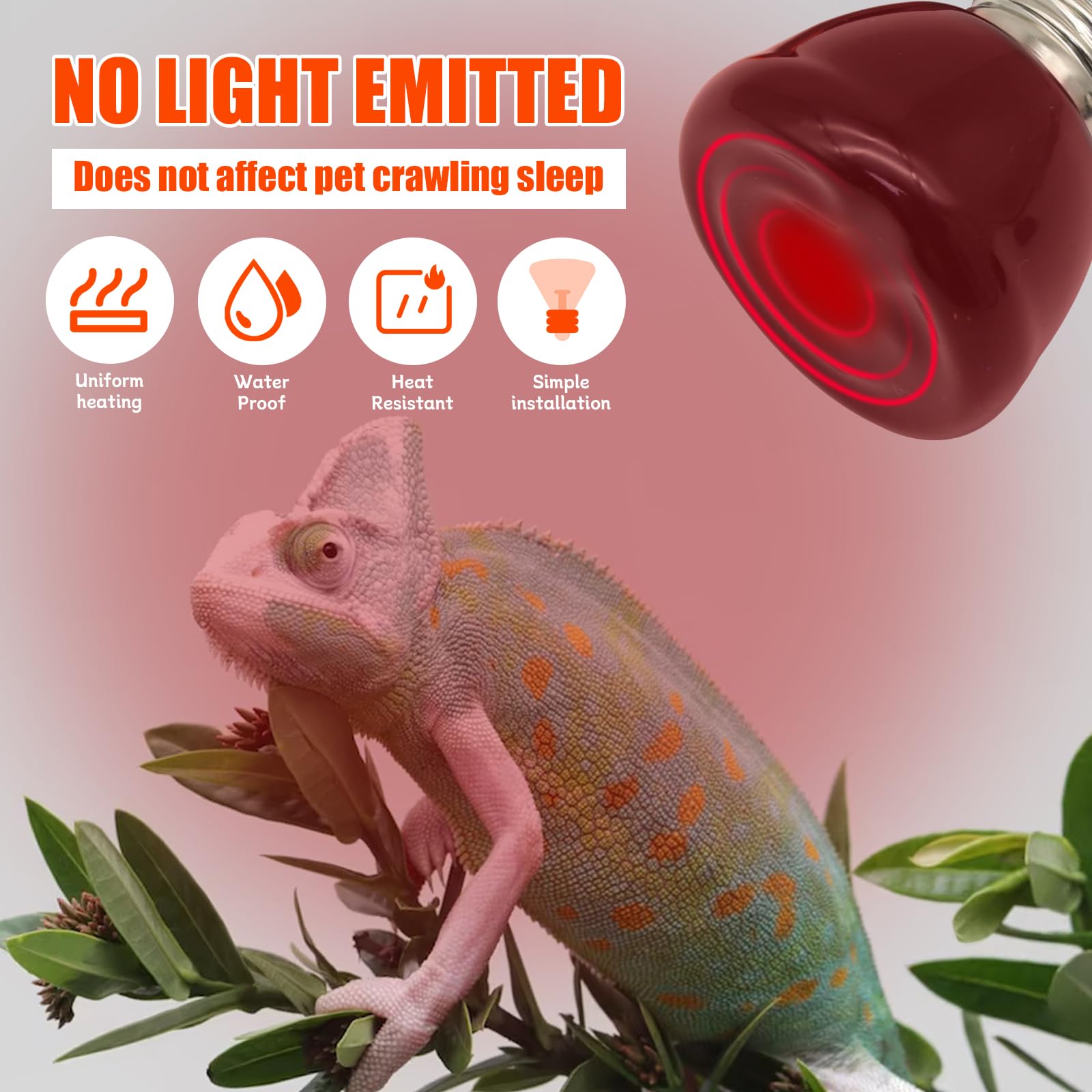 Mini Reptile Heat Lamp, 25w Infrared Ceramic Heat Emitter, No Light Emitting Reptile Heat Bulbs,Ceramic Heat Lamp for Amphibian, Chicken Coop,Cat, Turtle, Snake,Terrarium (2, 100 W) - image 2