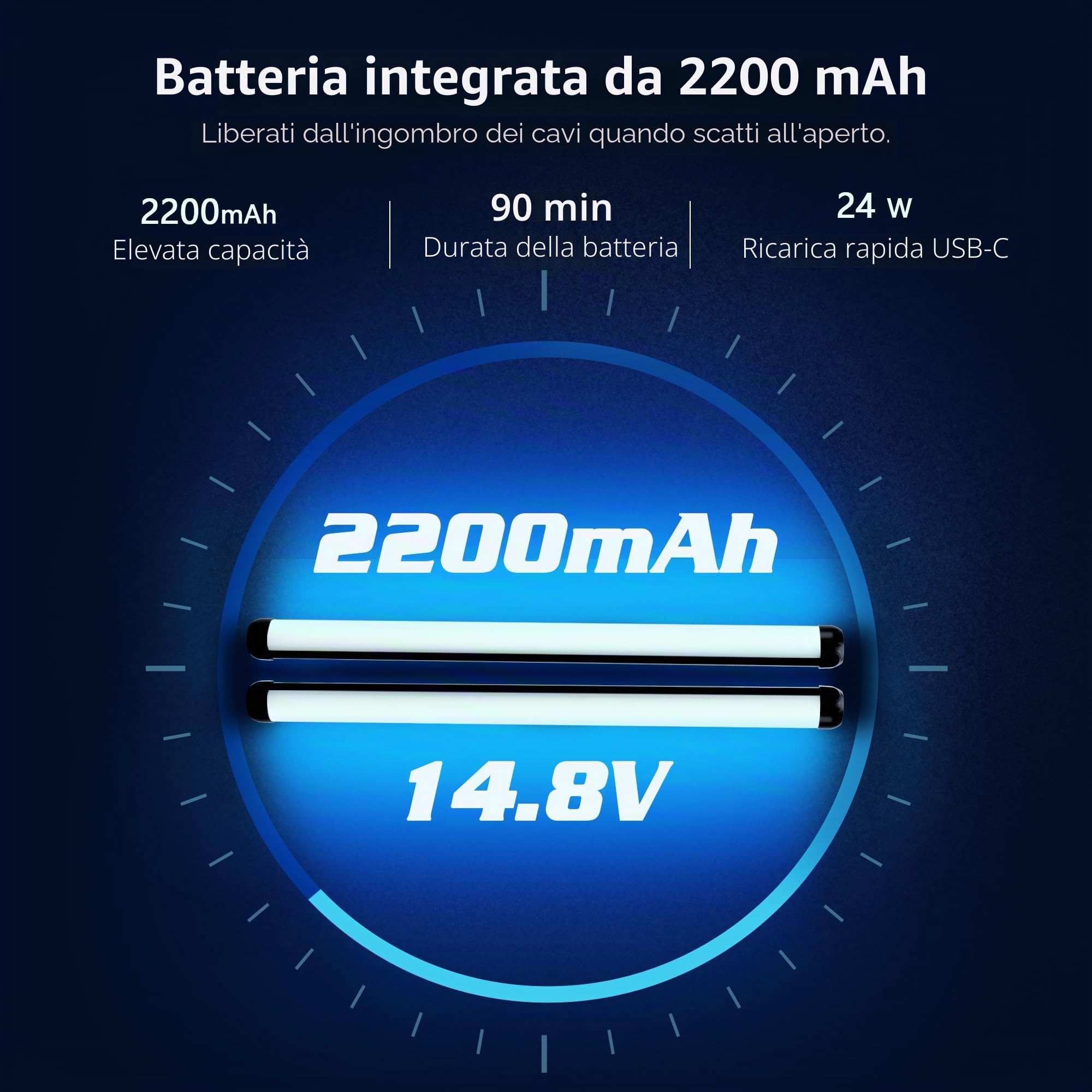 VILTROX K60 - Confezione da 2 luci LED RGB con controllo APP, palmare a 360° RGB tubo luce bacchetta per fotografia, dimmerabile 2500K-8500K, CRI97+, 26 scene di luce, display LCD, batteria 2200 mAh