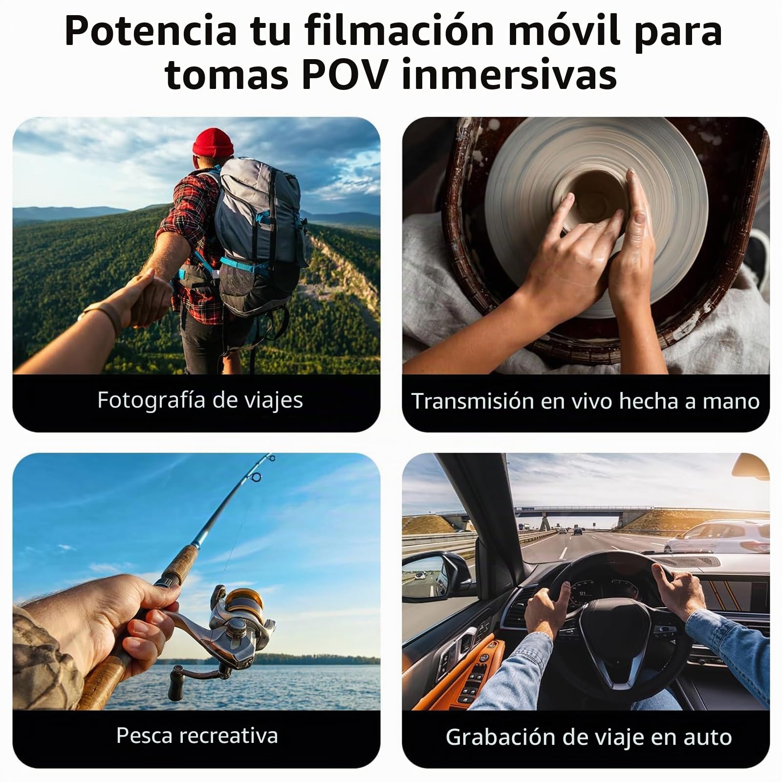 REYGEAK Soporte Magnético para el Cuello para Teléfonos, Compatible con iPhone 15, 14, 13, 12 y Samsung Galaxy S23/S22/S21, Montaje Rápido, Flexible, para Vlog/POV, Manos Libres, Grabación de Vídeo