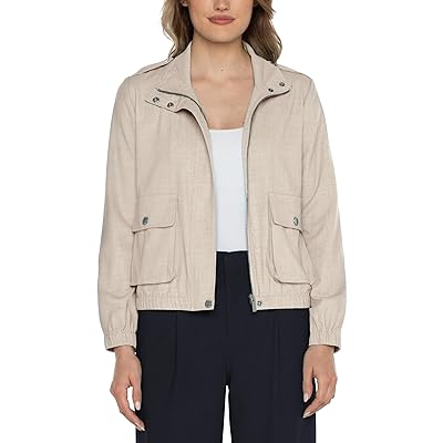 Liverpool Los Angeles Utility Zip Up Jacket Textured Stretch Woven Women