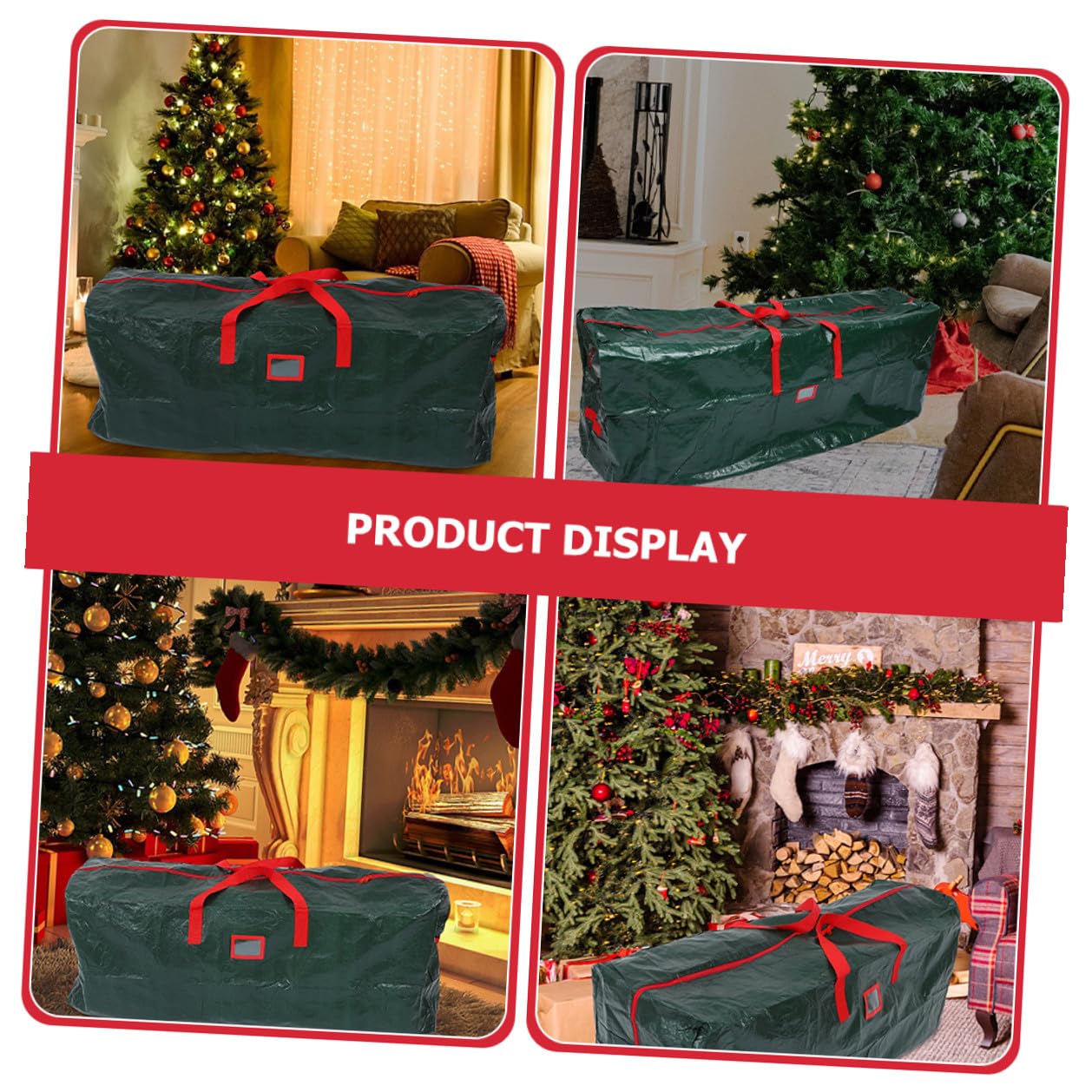 Bolsa para Árbol de Navidad con Cremallera y Asas de Almacenamiento Hogar Bolsa de Árbol de Navidad Resistente al Agua Polvo para Decoración de Ventana