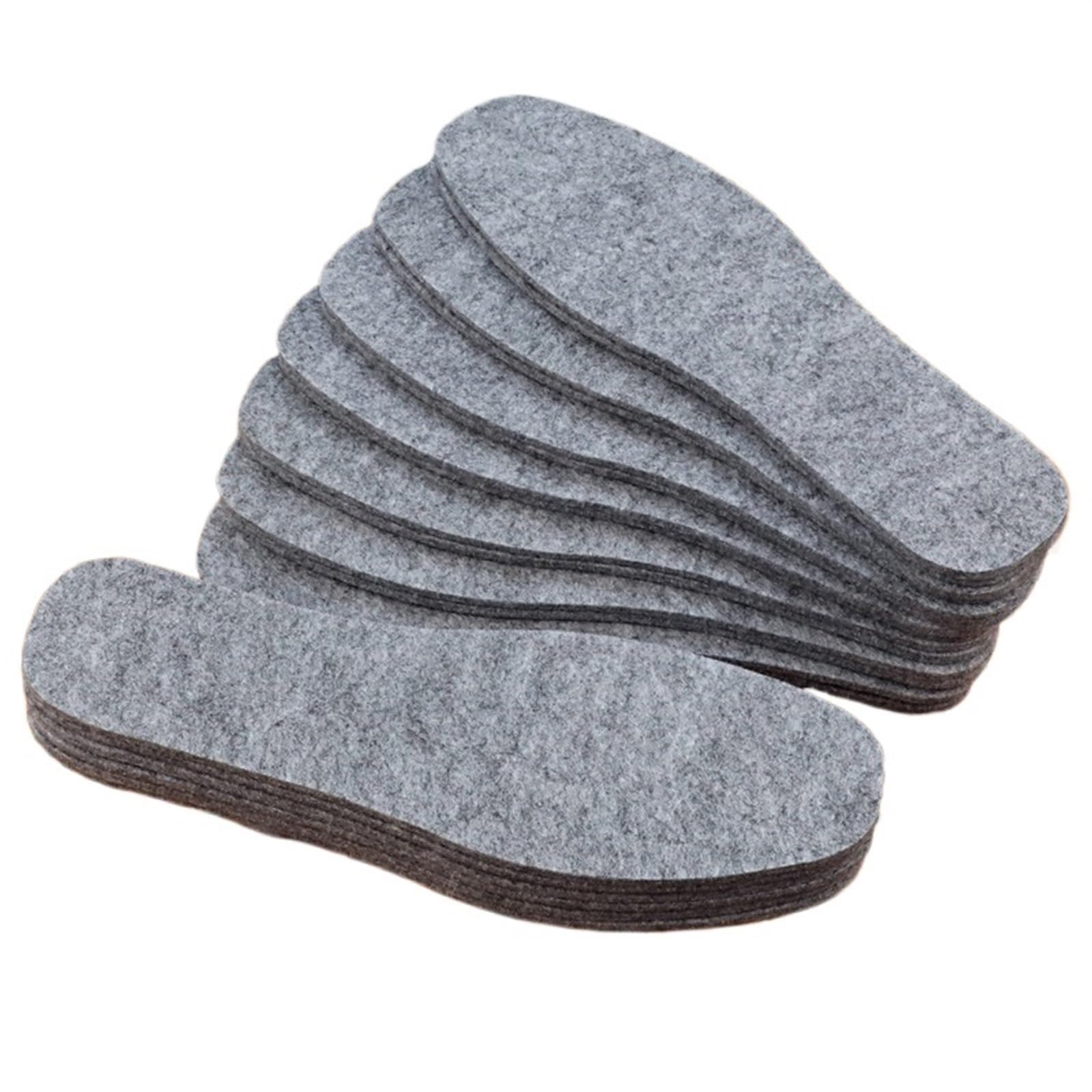 Semelles en Coton Semelles intérieures en Feutre de Laine Thermique, 10 Paires, épaisses et Chaudes for Hommes et Femmes, Chaussures Respirantes, respectueuses de la Peau(39)