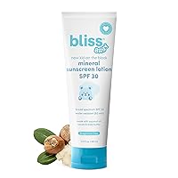 Vista 9 de Bliss Protector solar para bebés, loción mineral de protección solar SPF 50, óxido de zinc natural, hipoalergénico, no tóxico, resistente al agua