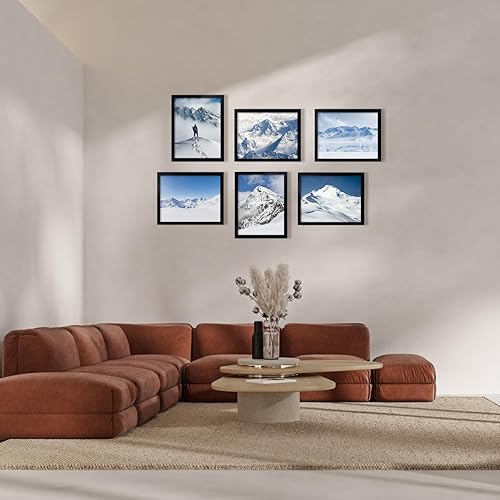 Miniatura 6 de Egofine Marcos de fotos de 11 x 14 pulgadas hechos de madera maciza, 6 piezas cubiertas de plexiglás, para mesa y montaje en pared para fotos de 8 x