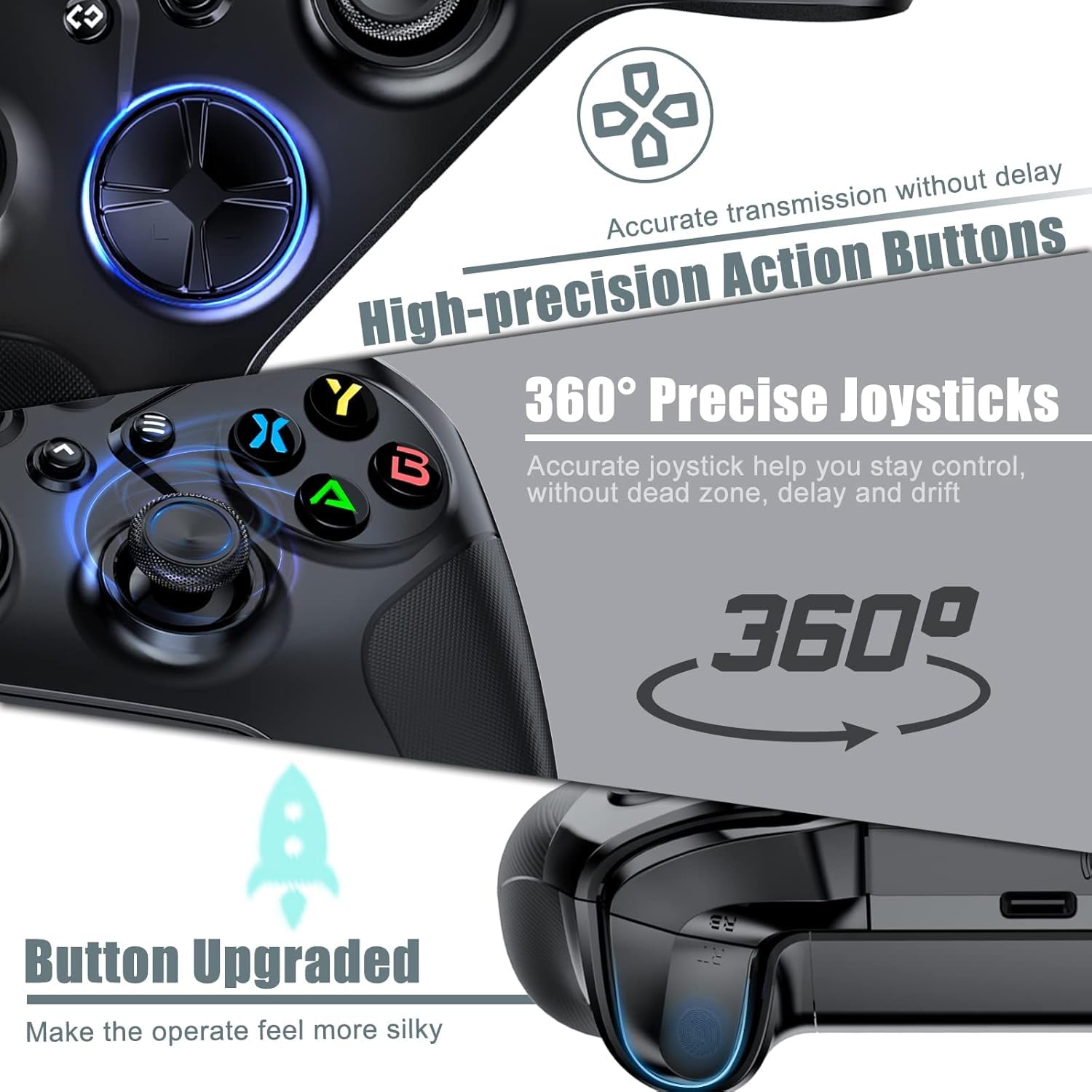 Bonacell Wireless Controller Kompatibel für Switch/OLED/Lite, [Need to Upgrade s/x Pc mit WiFi/Programmierung/Vibration/3.5 mm Audio/Turbo/6-Achsen-Gyroskop Kompatibel Xbox Series One S/X/Android/ios