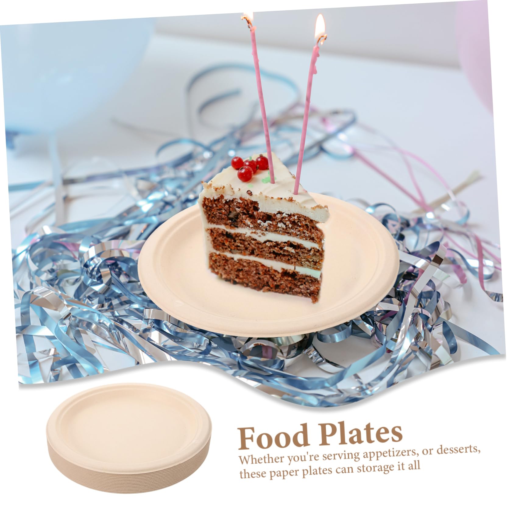 minkissy Pappteller 50stücke aus Papier 50 Stück Stabil und Praktisch für Partys Feste Desserts und Speisen