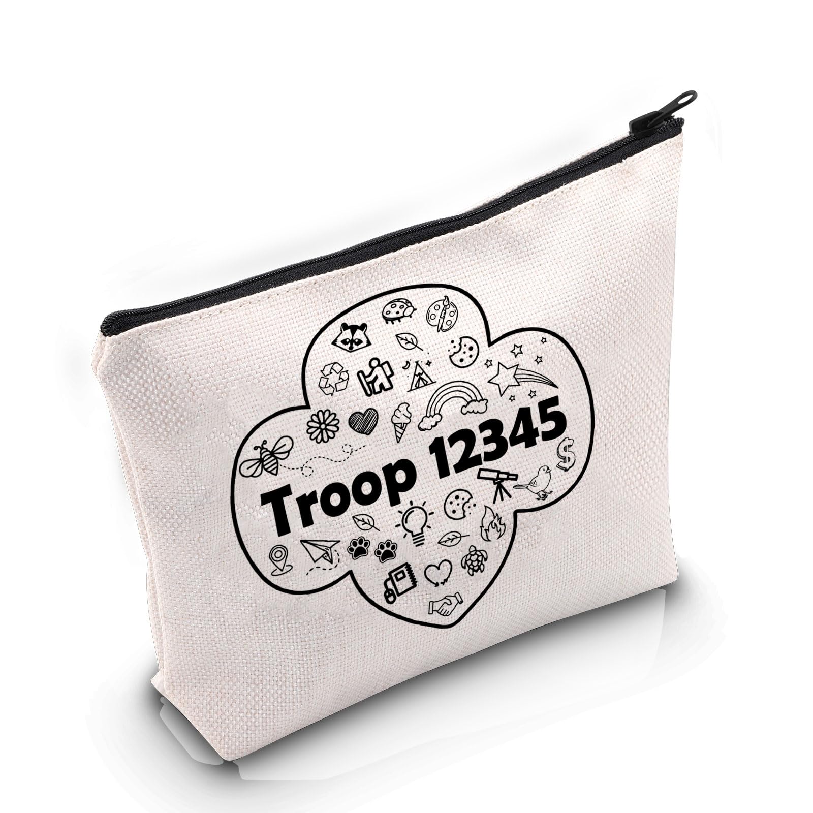 PYOUL Scout Troop Gift Troop 12345 Makeup Bag Scouts G-IRL Cosmetic Bag Scout Leader Gift Scout Life Gift (Troop 12345 Bag)