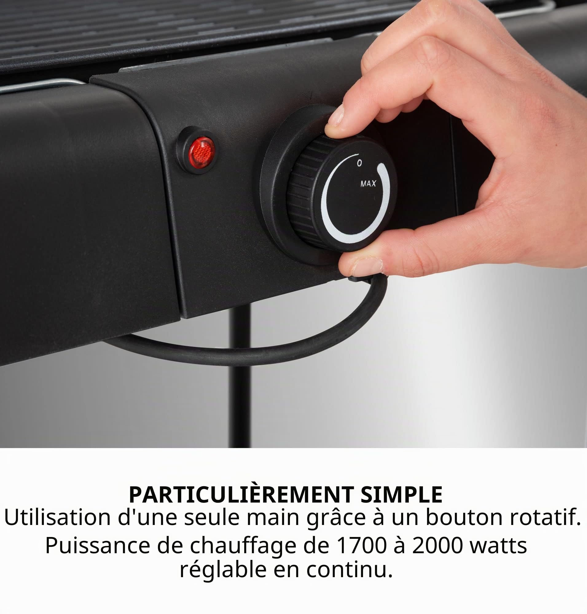 Stagecaptain EBBQ-2000 Grill Électrique 2000W 3en1 - Table/Pied, Grille & Plaque, Intérieur/Extérieur, Antiadhésif, Bac à Graisses, Réglage Continu.