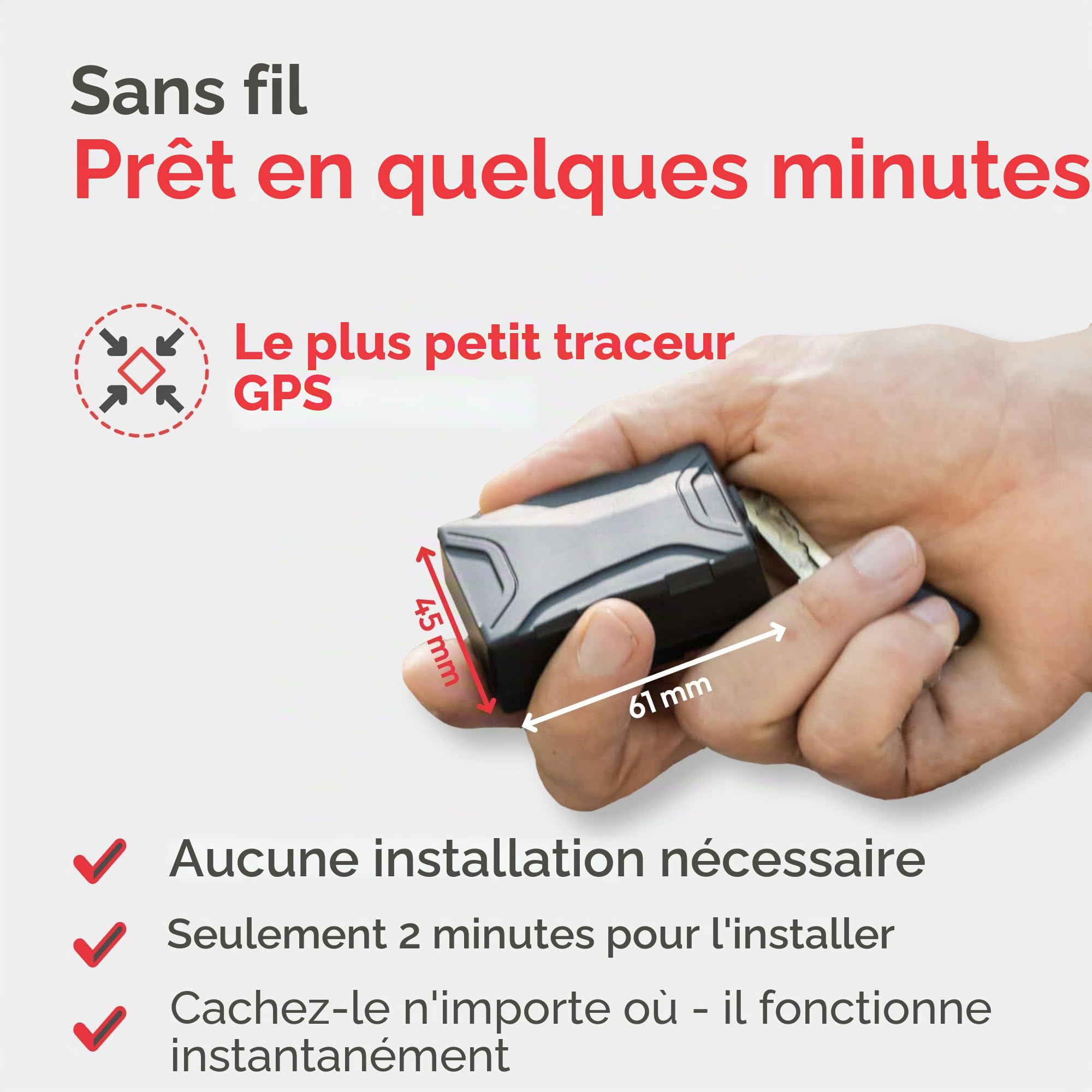 Trackting One – Dispositif GPS Antivol pour Voitures & Motos | Traceur GPS pour Voiture, Moto, Véhicules | Carte SIM Intégrée (4G/2G) – Abonnement Requis, Sans Câblage, Longue Autonomie