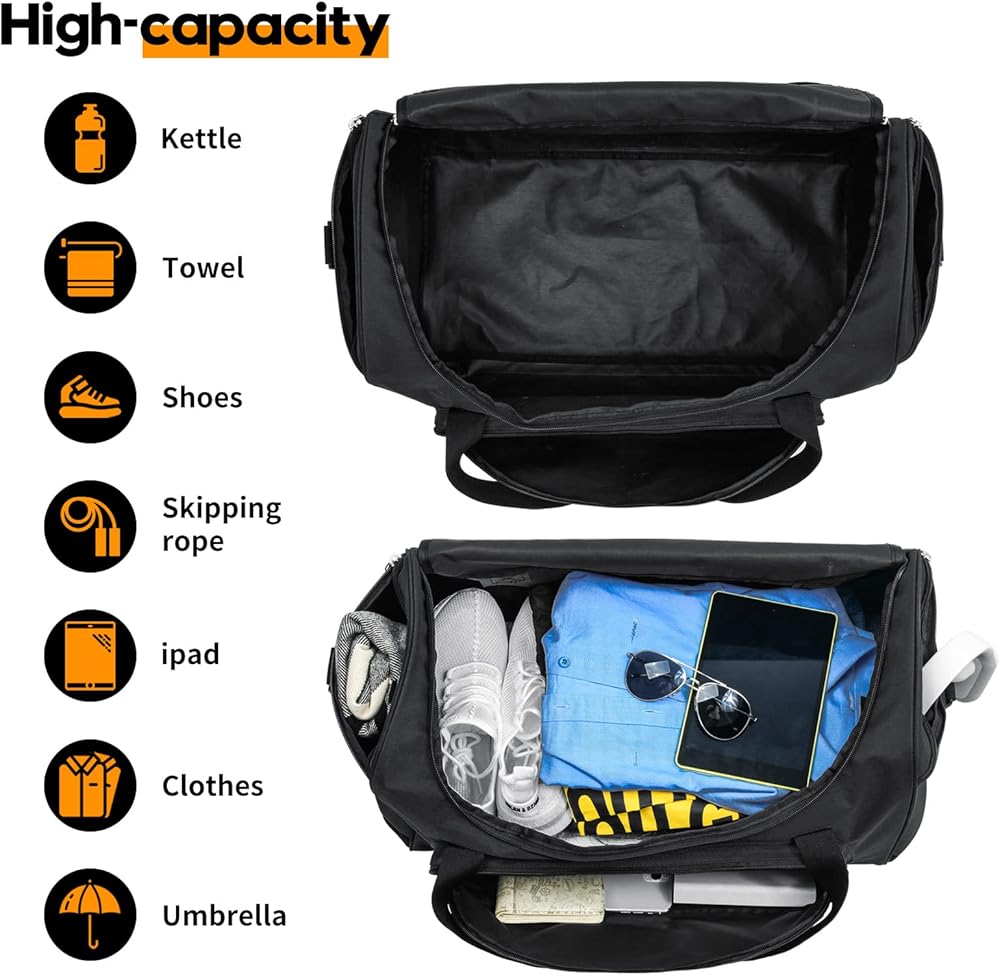 Bolsa De Lona De Cuero, Bolsa De Gimnasio Para Hombres, Bolsa De Lona De Vacaciones De