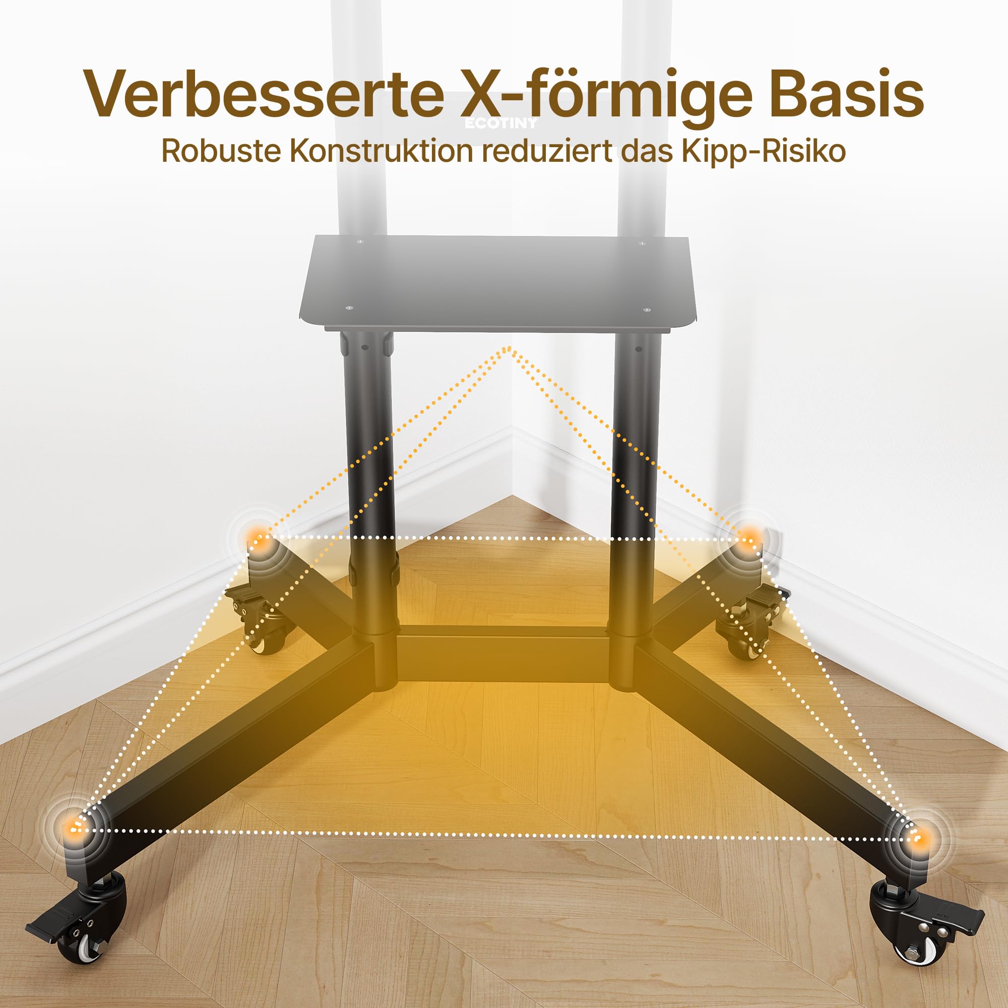 Soporte TV Suelo con Ruedas 32-86", Carga 90kg