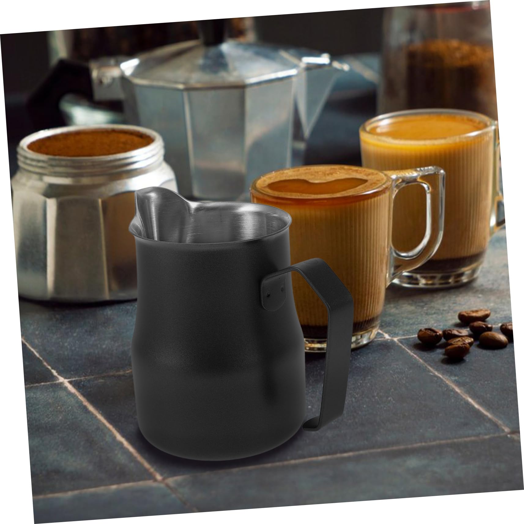 SHINEOFI 2 Piezas Cafetera de Inoxidable Espumar Leche Jarra Diseñado Arte Latte Preparar Espresso y Cappuccinos Casa o Cafetería