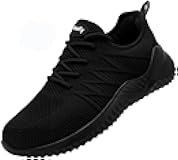 Tinefiy Steel Toe Shoes for Women Lightweight Comfortable Slip Resistant Safety Work Sneakers Cushion Puncture Proof Shoes Indestructible Shoe