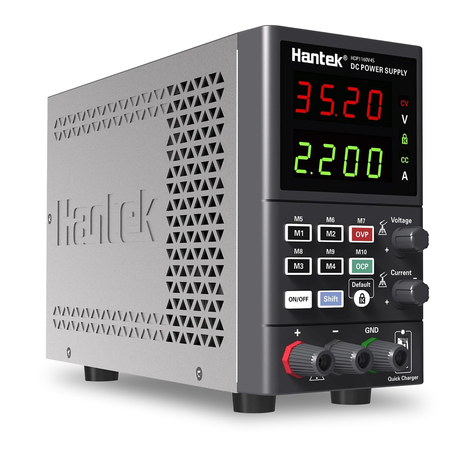 Hantek HDP1160V4S Programmierbares DC/AC Labornetzteil 160V 4A 180W 10-100mV/1mA 4-stelliger Display-Eingang 230V/115V Speicherfunktionen bis zu 10 Gruppen, Produktionslinie, Heimreparatur