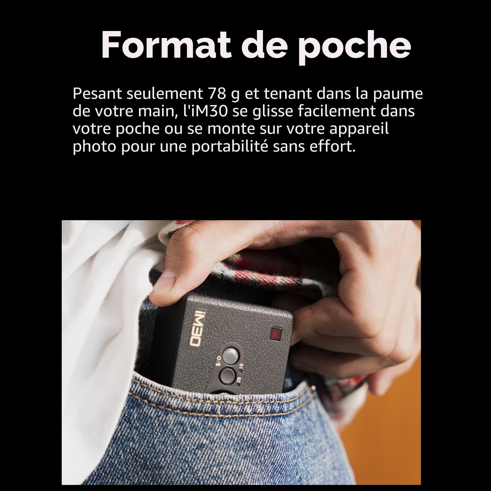 Godox iM30 Mini Flash Speedlite GN15 avec 13 Niveaux de Puissance de Flash, CCT 6500 K ± 200 K avec contrôle Optique S1/S2 pour Appareil Photo Sony, Canon, Nikon, Fuji, Olympus