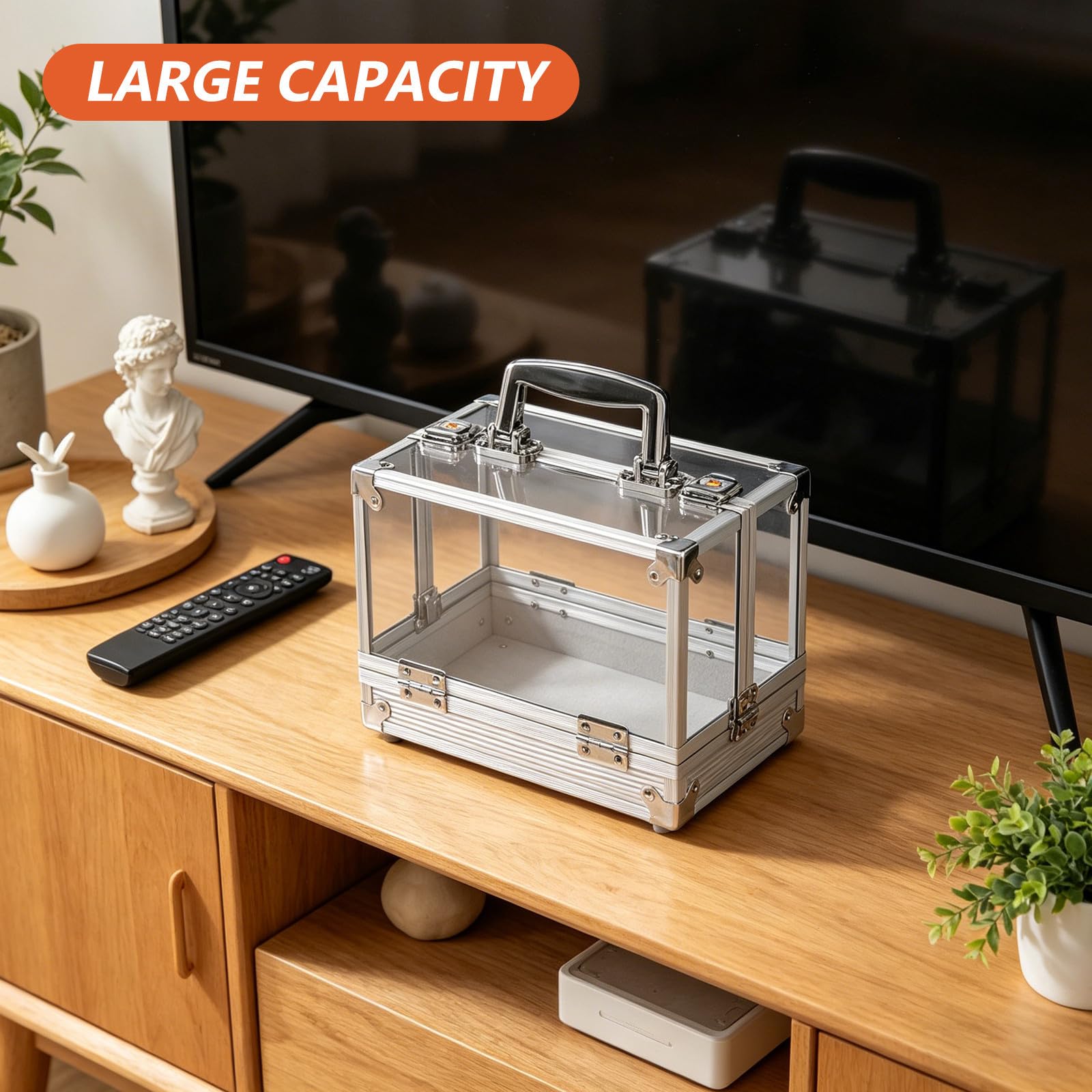 Toyvian Boîte de Rangement Transparente Grande Capacité avec Couvercle pour Organiser Disques et Albums pour Vinyles et CD Maison
