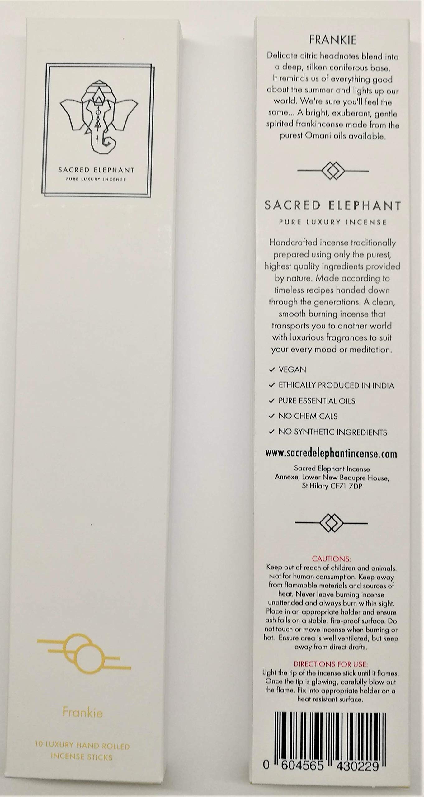 Sacred Elephant Incense - Omani Frankincense 'Frankie' (10 Sticks)