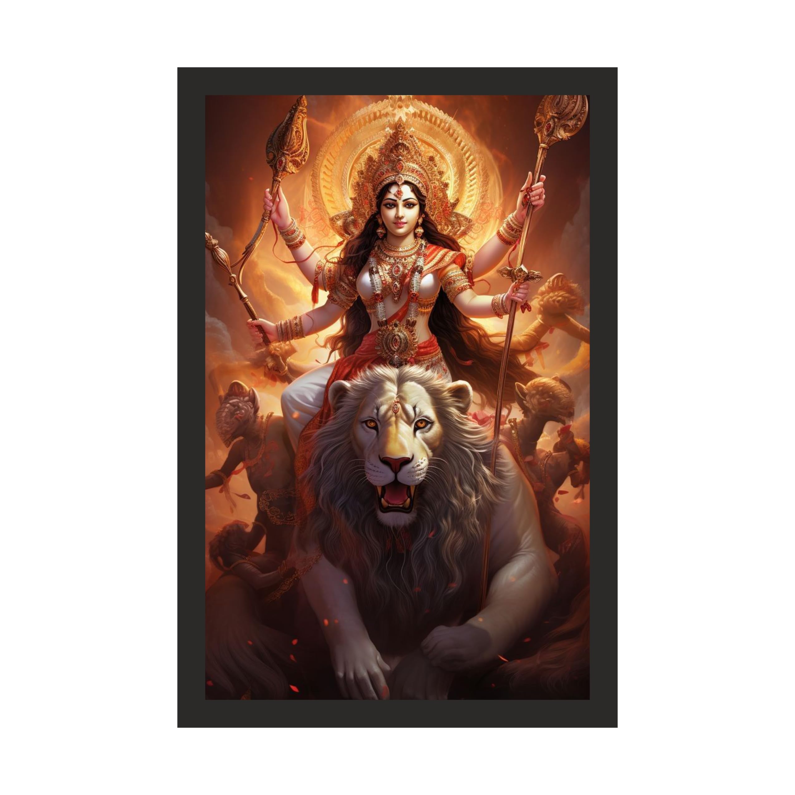 Grand Maa Durga on Lion: 24x36