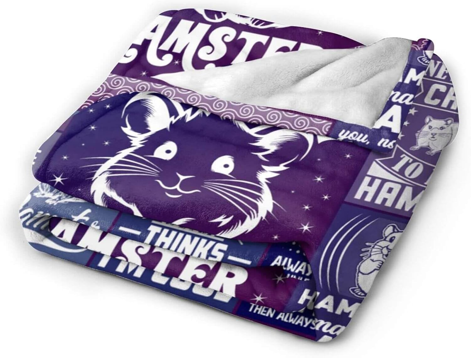 Hamster Blanket for Women Men, Cute Hamster Themed Design Printed Throw Blankets for Teens Adults Lap, Chair Sofa, Warm Soft Cozy Blanket, 50"x 60"