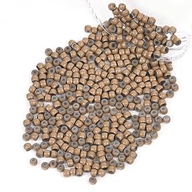 Vlasy 400Pcs Nano Ring Beads Silicone Lined Beads for Nano Ring Human Hair Extensions 5 Color Optional (Light Brown)