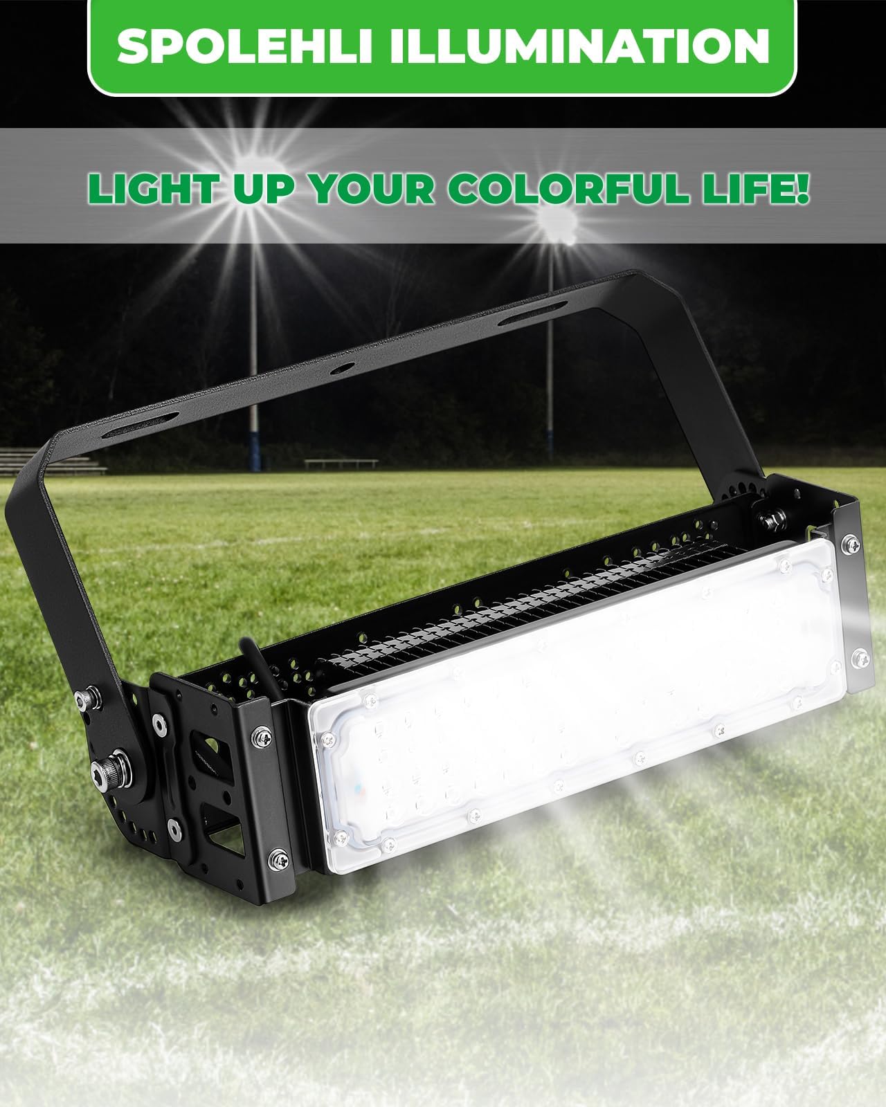 LED Strahler Flutlicht 50W Flutlicht 6500LM 6500K Stadion Flutlicht IP66 Wasserdichte Beleuchtung AC100-265V für Stadion, Spielplatz, Dock, Platz, Außenbereich Beleuchtung