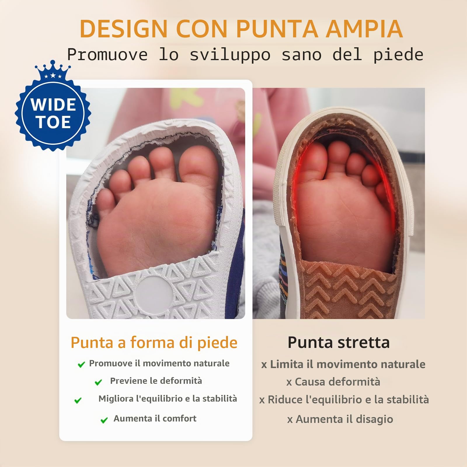 STQ KIDS Scarpe Barefoot Bambini Suola Zero Drop Punta Larga Ginnastica Bambina Bambino Antiscivolo per Primi Passi Asilo/Scuola/Gioco 21-29 EU