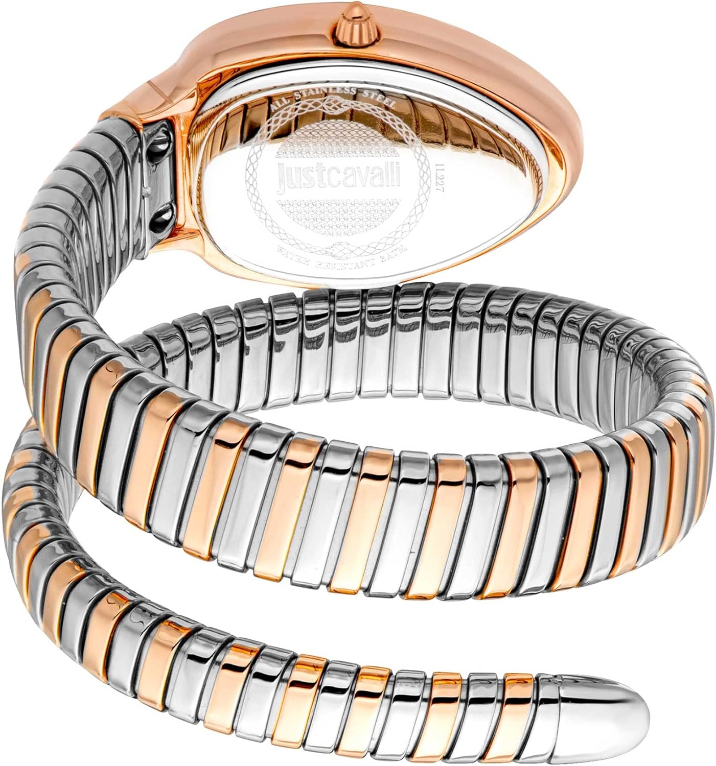Just Cavalli Signature Snake Serpente logo - Orologio elegante da donna al quarzo moda bracciale flessibile giro singolo e cassa in acciaio inox Just Cavalli Signature Snake Serpente logo - Orologio elegante da donna al quarzo moda bracciale flessibile giro singolo e cassa in acciaio inox