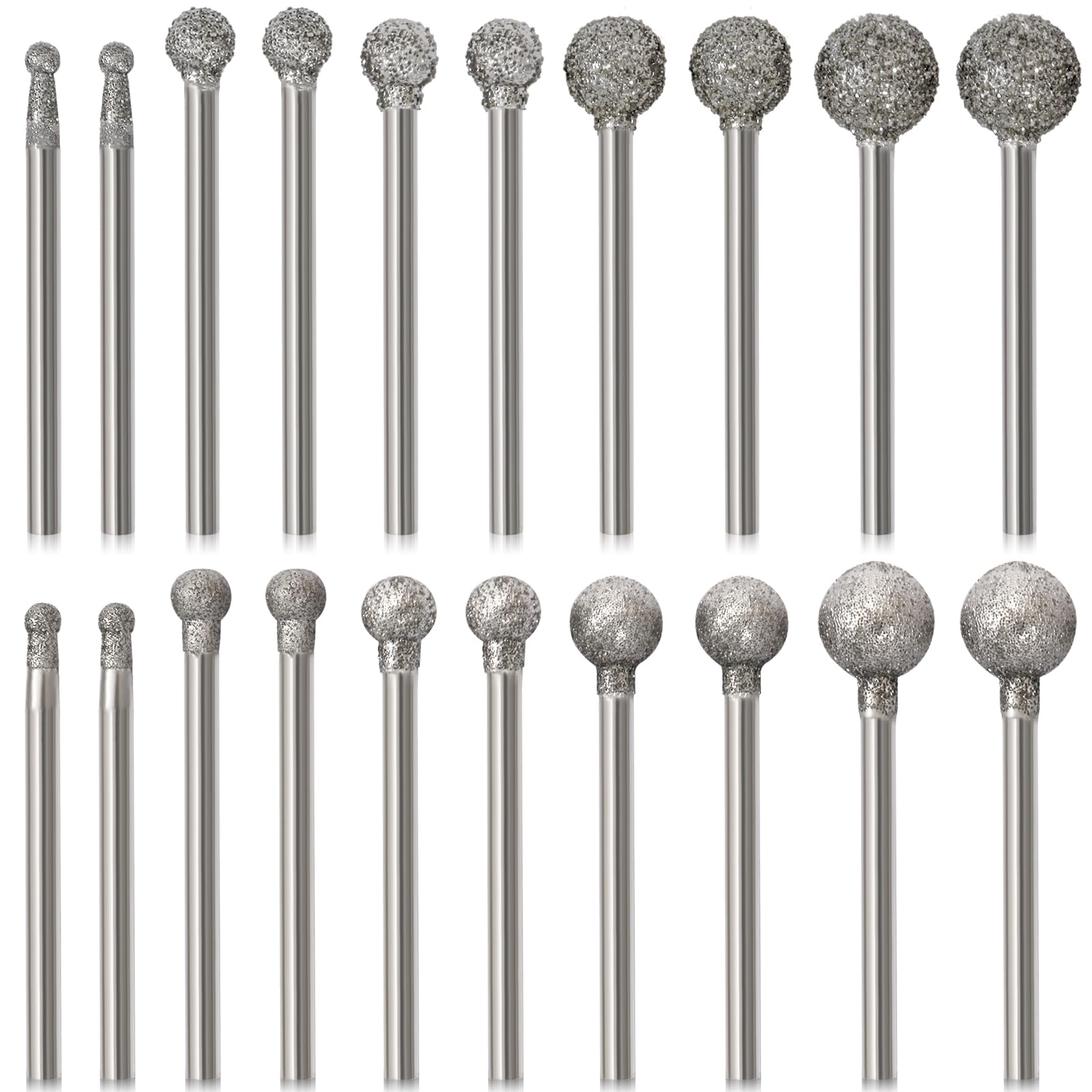 20Pcs Diamond Grinding Bits for Dremel Bits Ball Shape Diamond Bits — Amazon image 8