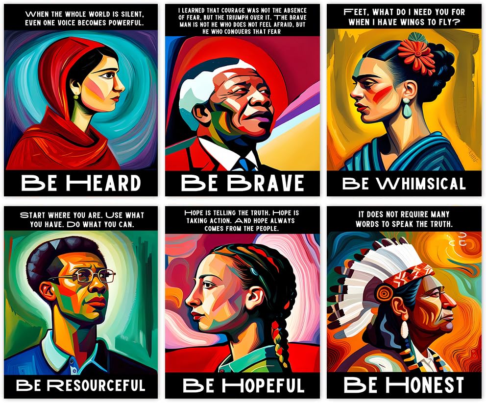History classroom decoration,History Posters to Inspire,Celebrity Quote Poster,Influential People Teaching Resources and Classroom DecorationHistory Classroom Decorations,Set of 6 (8"X10")No Frame