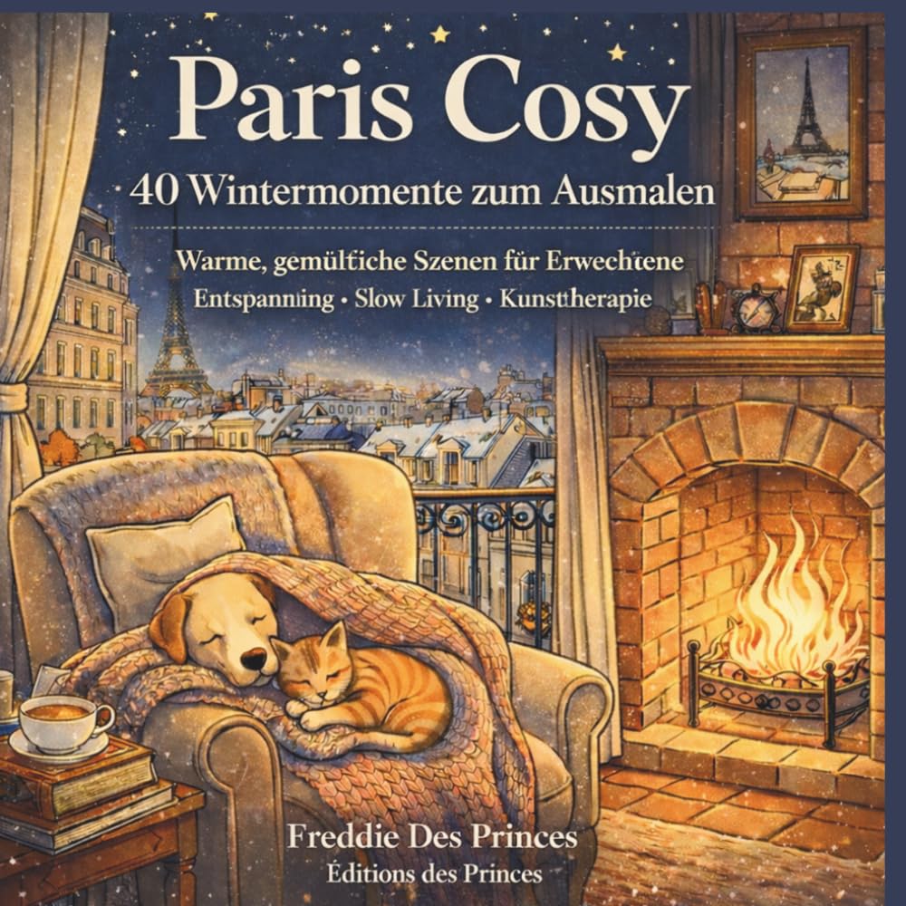 Gemütliches Paris: Winterliches Malbuch für Erwachsene – 40 entspannende Szenen zum Ausmalen (Gemütliche Malbücher – Cozy Coloring Collection)