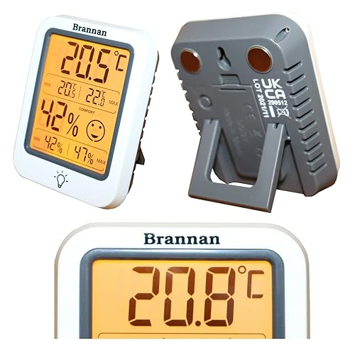 Miniatura 7 de Termómetro digital para habitación, higrómetro, medidor de humedad interior, temperatura precisa, grabación máxima, mínimo, retroiluminación,