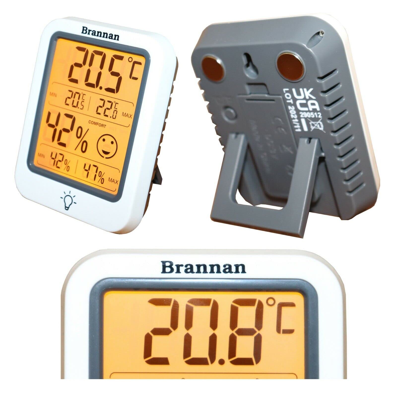 Cyfrowy termometr do wnętrz z dokładnym higrometrem temperatury otoczenia, maks. min nagrywania, podświetlany wyświetlacz LCD, do domu, biura, pokoju dziecięcego, szklarni