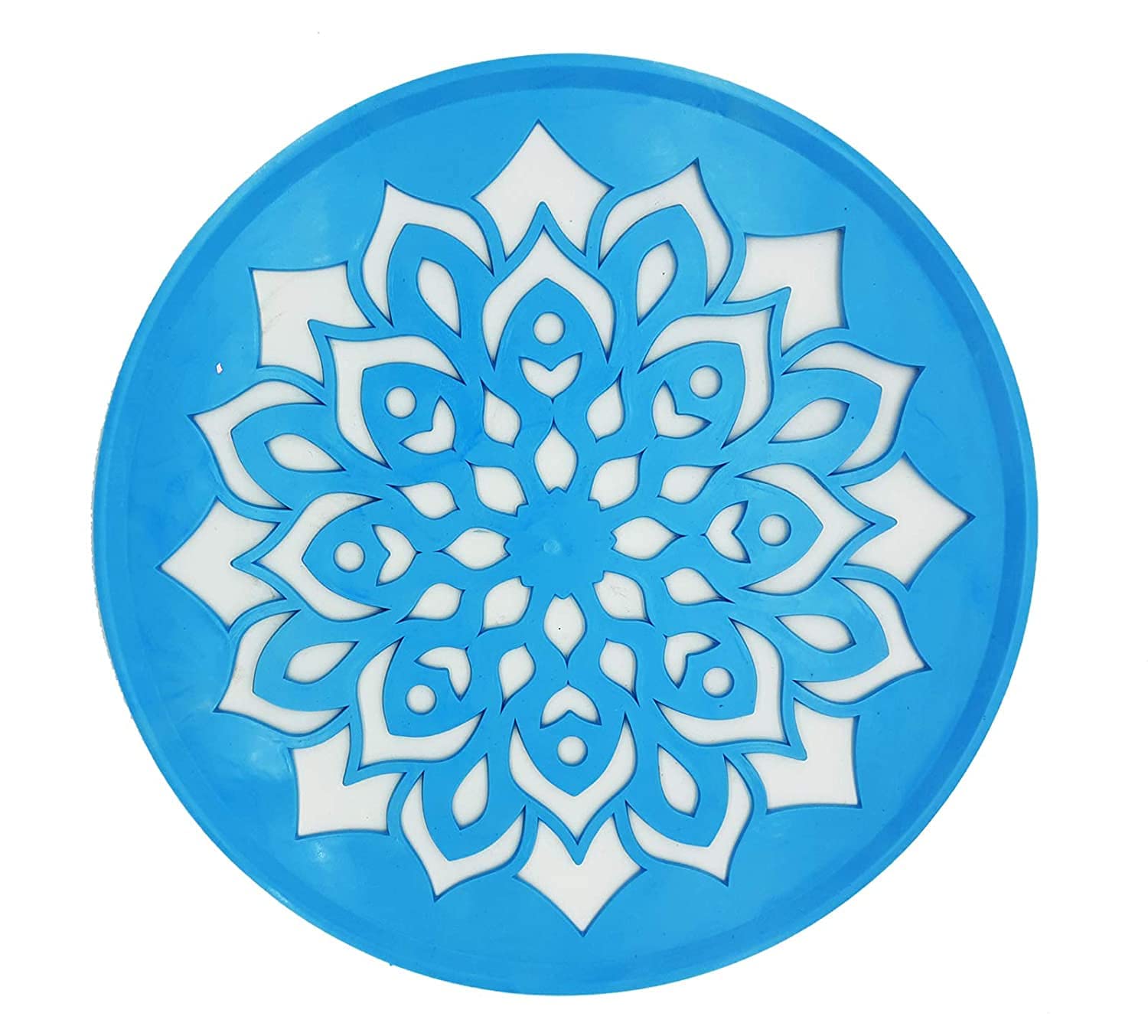 Radhna Multi Designer Rangoli Schablonen Set mit 10 Schablonen für Boden Rangoli Dekoration Diwali Dekoration 8 Zoll Rund Rangoli Stempel & 6 Kreis Schablonen Blume Ganesha Kalash Swastik Schablonen