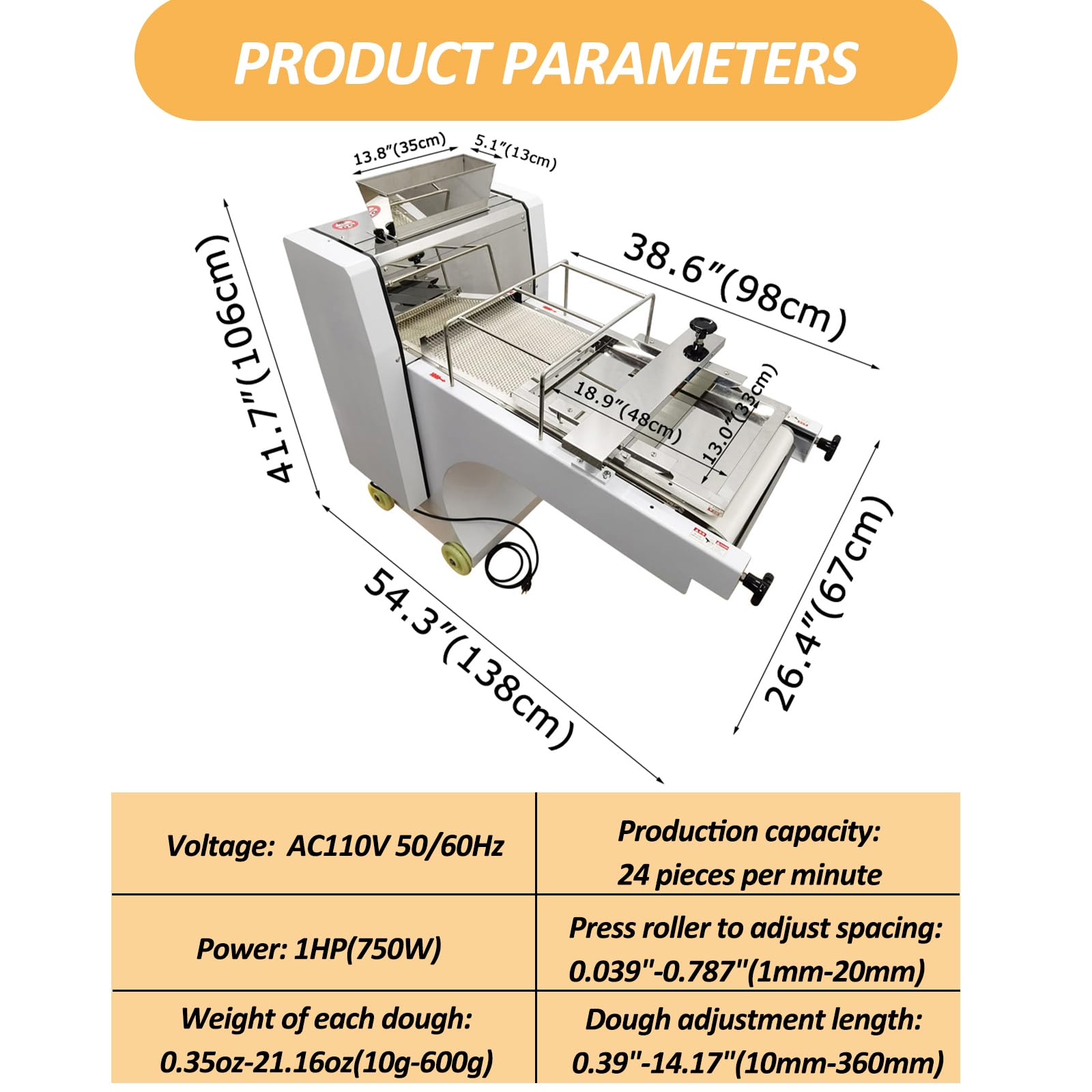 Commercial Toast Shaping Machine – Electric Dough Roll Former For Baguette, Loaf, Toast (110V, 750W)