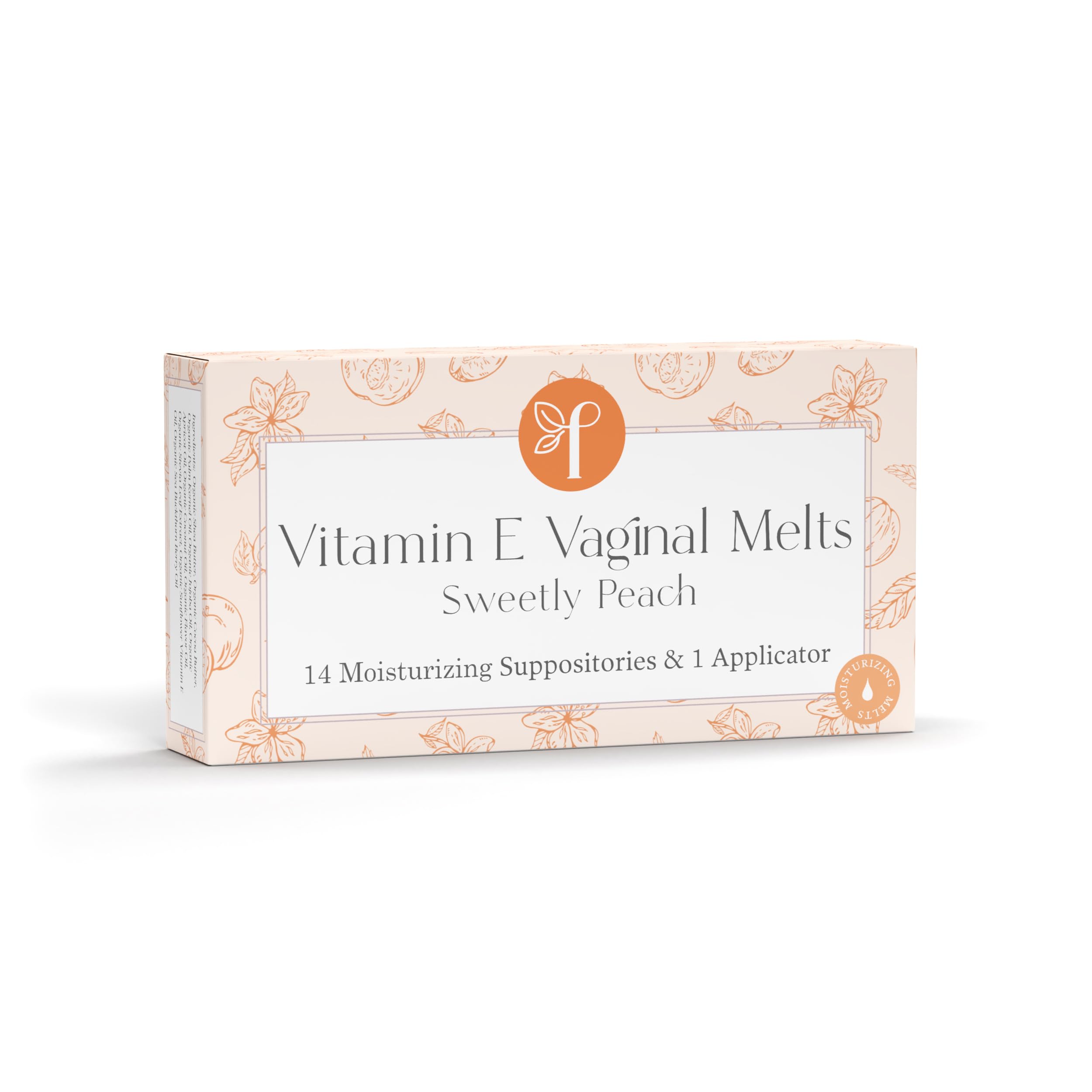 Femallay Sweetly Peach Vaginal Moisturizing Suppository Melts – 14 Individually Sealed Suppositories + 1 applicator