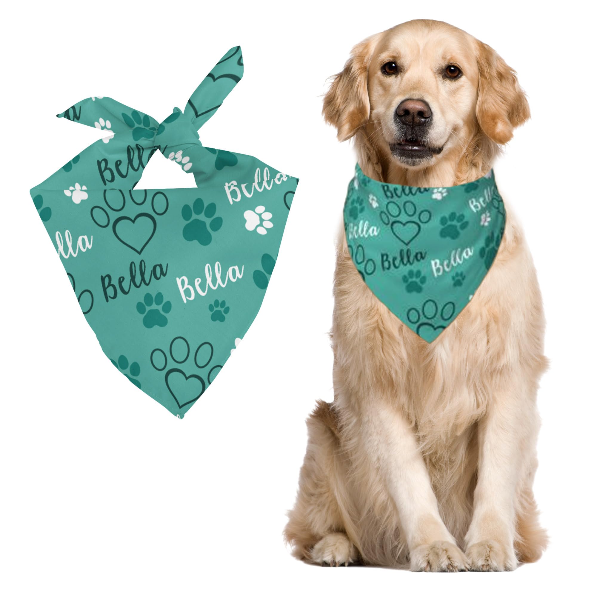 Custom Pet Scarf Personalized Dog Bandana with Name Personalized Add Your Text Bibs Triangle Head Scarfs Gift for Small Medium Large Dogs Cats Baby