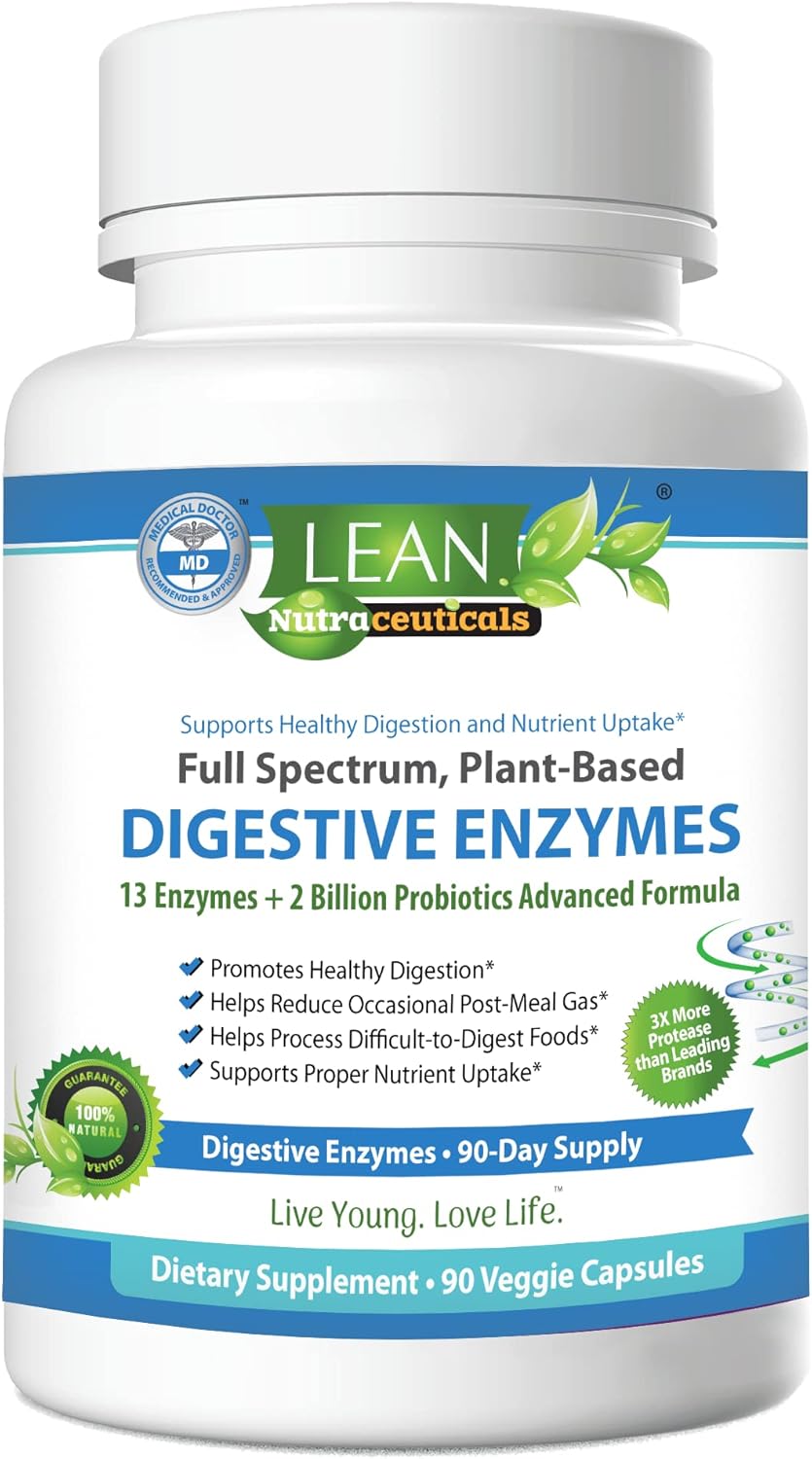 Digestive Enzymes with Probiotics, 90 Day Gut Health Supplement for