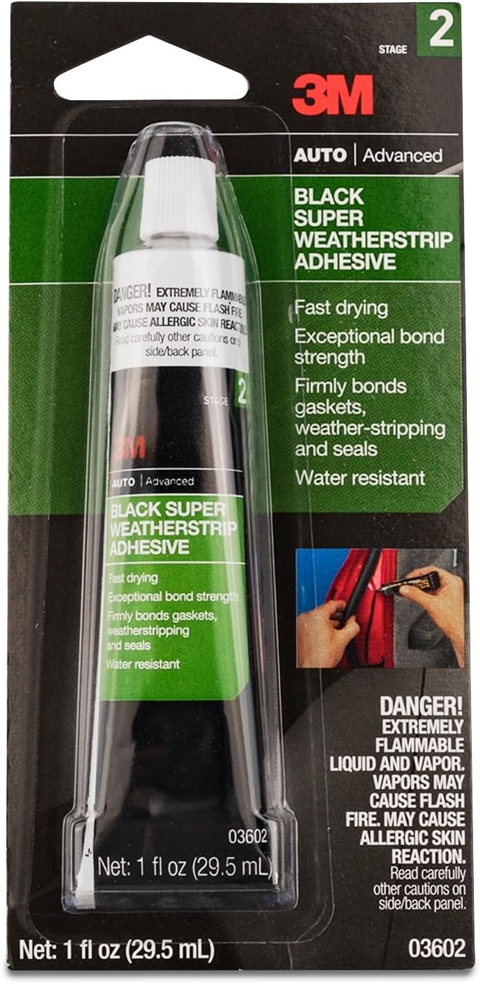 3M Black Super Weatherstrip Adhesive, 03602, 1 fl oz, 1 Per Pack